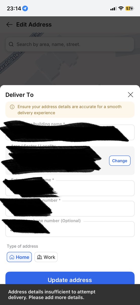 _riteshpandey's tweet photo. ⁦@Flipkart⁩ unable to update pin in address. I get a generic error message as shown in SS. How do I update pin? Incorrect pin leads to delivery agent reaching in adjacent society. https://t.co/uGmC1Mtq8r
