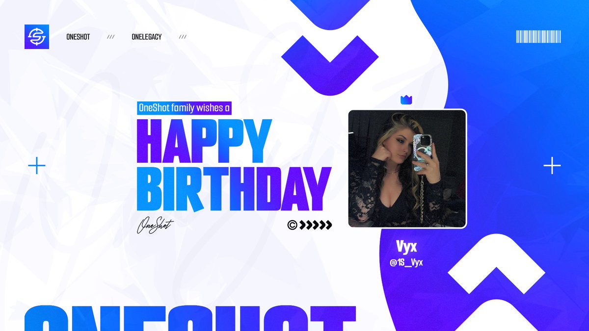 1SOneShot's tweet photo. HAPPY BIRTHDAY @1s_Vyx 🥳🎉 https://t.co/vCoQtIWZ02