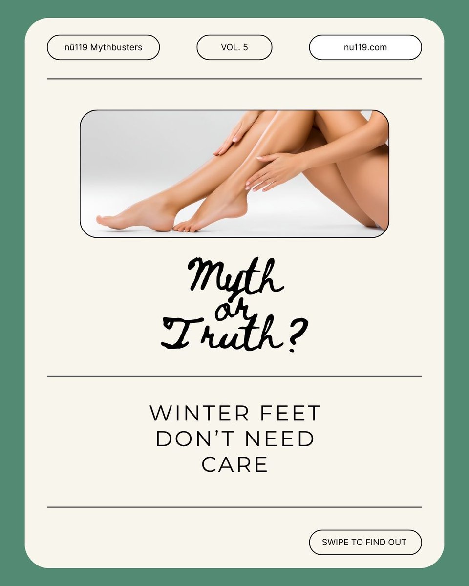 nu119_beauty's tweet image. Myth: winter feet don’t need care. 

Truth: dry air + hot showers + thick socks can mean hidden dryness, calluses, and cracked heels. 

Keep a quick 2-minute exfoliate + moisturize routine all season.

#nu119 #FootCare #WinterFootCare #CrackedHeels #DryFeet