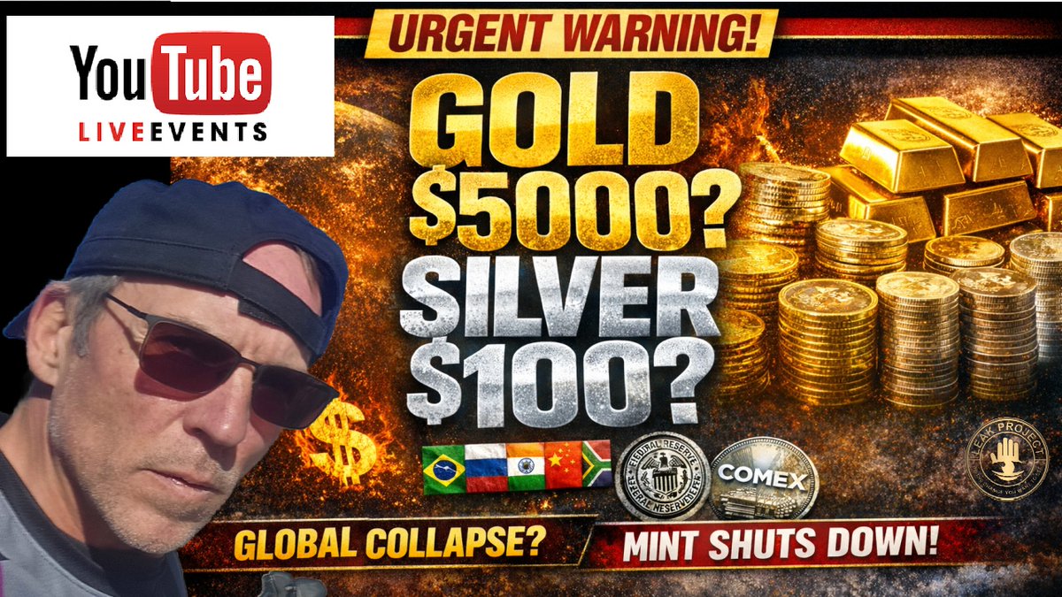 The US Mint Shut Down!
🚨 Gold: $5,000 incoming? Silver breaks $90?
Mint shuts down. BRICS ditch dollar. Fed cuts into inflation.
📉 678M oz silver deficit = system BREAKING.
Watch our new 🔥 podcast with <a href="/LeakProject/">Rex</a> + Noble Gold:
🎥 youtube.com/live/l_uBKQZT6… LIVE 1PM MT  #Gold