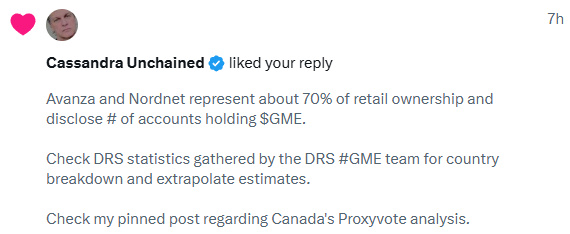 Infinitynova741's tweet image. Dr. Burry "Liked" one of my $GME tweets talking about global retail brokerage metrics.

I'm fairly sure he knowns what I see regarding how many shares of #Gamestop are out there.

Grok does a fairly good analysis (though still some inconsistencies). 👇

x.com/i/grok?convers…
