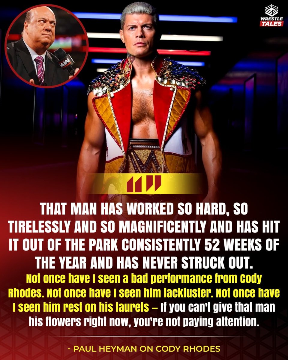 Paul Heyman speaking the truth about <a href="/CodyRhodes/">Cody Rhodes</a> 
#WWE #RoyalRumble #CodyRhodes