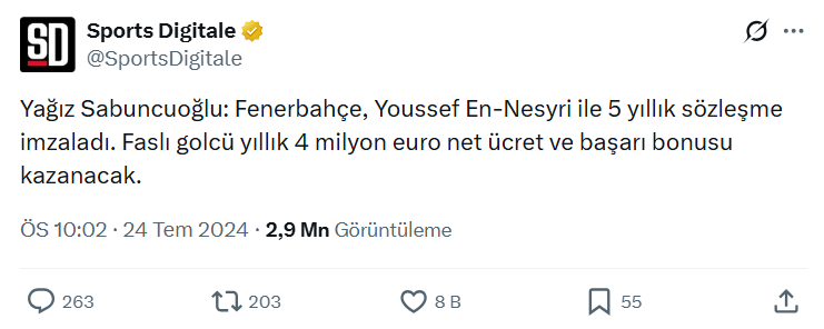 Olur mu öyle amigo yalağız 4 M€ demişti <a href="/yagosabuncuoglu/">Yağız Sabuncuoğlu</a>