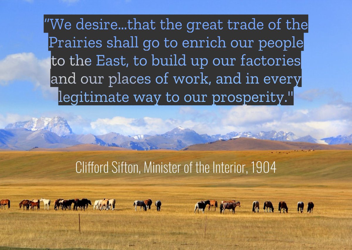 Understanding Alberta separatists for non-Albertans: Exhibit A.

"We desire...that the great trade of the Prairies shall go to enrich our people to the East, to build up our factories and our places of work, and in every legitimate way to our prosperity."
Clifford Sifton, 1904