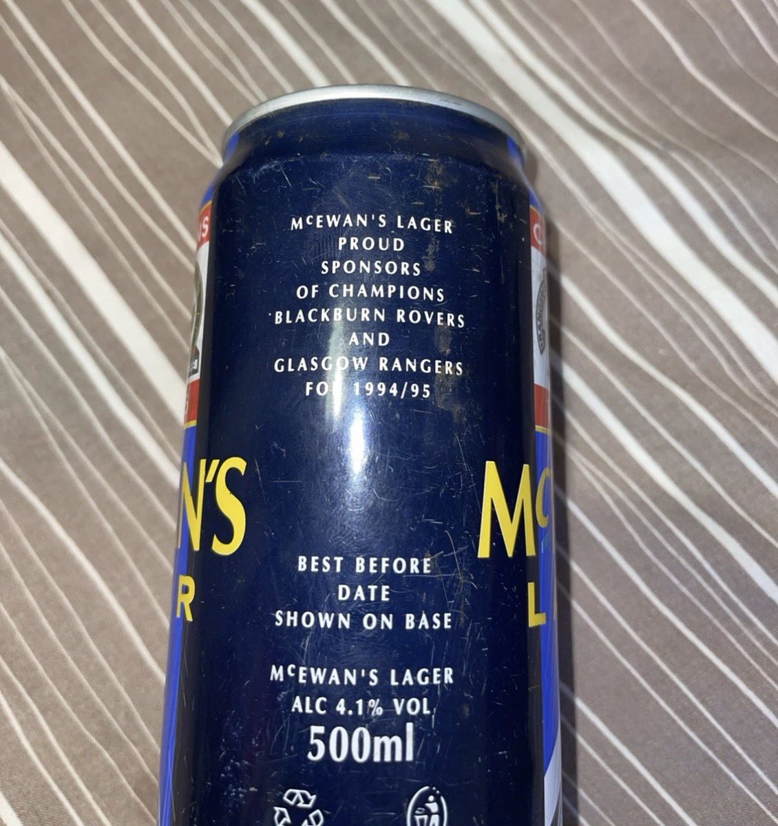 McEwans Lager Champions Beer can from 1994/95. #Blackburn #Rovers