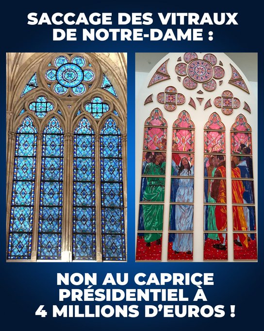 <a href="/CharretChristo1/">Charret Christophe</a> Pour être fort, pas besoin d'une armée.

Face au saccage du patrimoine par Macron avec la complicité de Dati, véritable scandale d'état, l'église ne veut plus rester silencieuse et trace les limites de l'acceptable.
Les hauts fonctionnaires qui laissent faire se rendent complice.