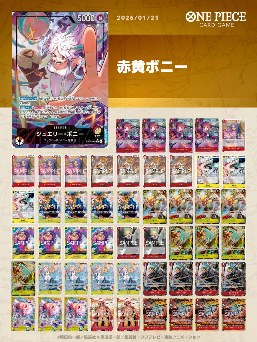 そろそろ赤黄ボニー回し始めよう まずは初期構築🙋‍♂️ 5ナミ.7ゾロが