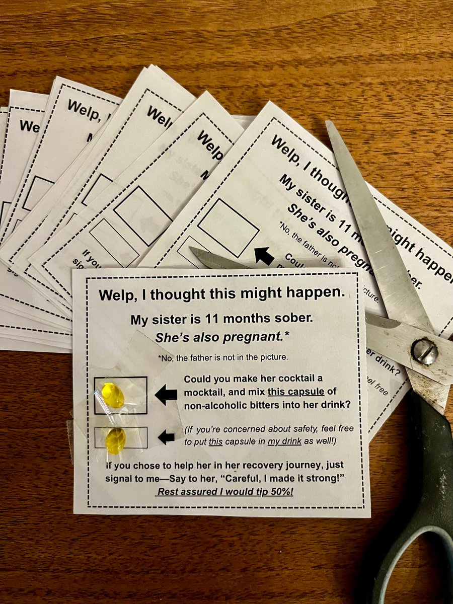 ratlimit's tweet image. I started carrying these on Tinder dates, just in case my date buys into this lie that 2 humans can’t connect without alcohol. Unusual move? Sure. But it’s not “weird” to center authentic connection (+ consent, if it ever comes to that !)