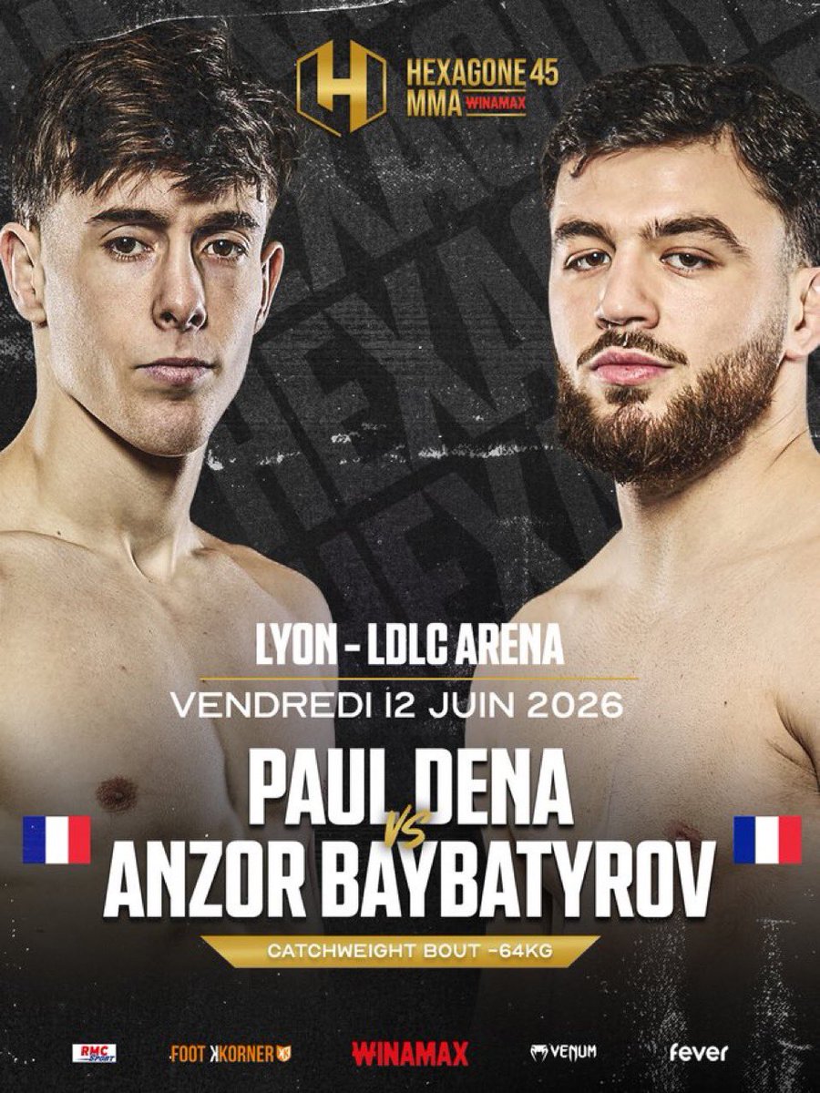 🚨 OFFICIEL !!

Le combat tant attendu aura bien lieu :

Paul Dena vs Anzor

🗓️ Vendredi 12 juin à Lyon.