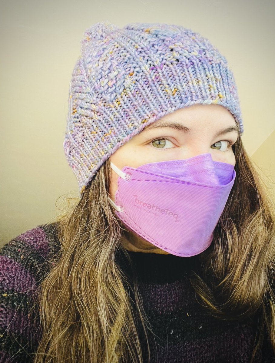 The horrors persist and I persist #masking #MaskUp #VirusesAreAirborne staying warm in some if my favorite knit projects today.