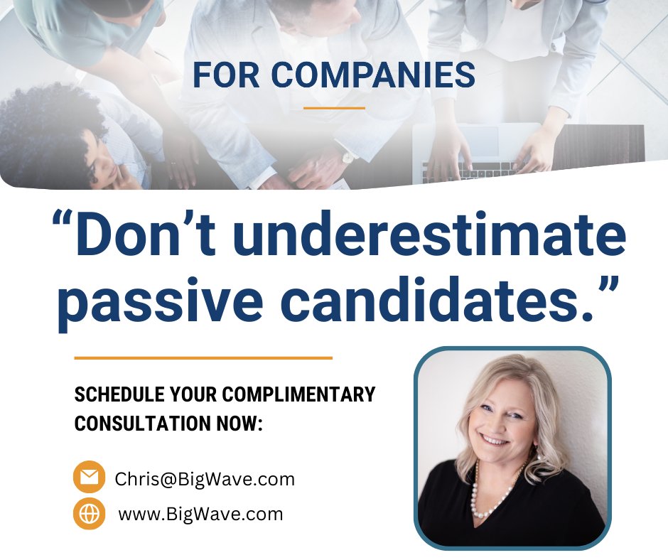 Many HR leaders are often happily employed, so proactive outreach, relationship-building, and strong employer branding will  attract top talent in a competitive high-skill market.
Let's discuss your 2026 hiring needs, email Chris@BigWave.com.

#HiringStrategy #Hiring2026