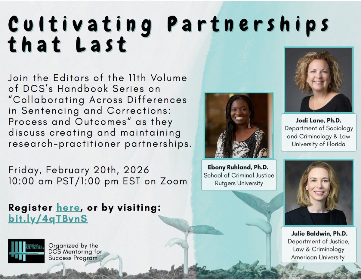 The American Society of Criminology’s Division on Corrections and Sentencing Mentoring Events Committee is beyond excited to host these 2 events this semester! Registration is open! 🚨 

<a href="/ASC_DCS/">ASC Division on Corrections and Sentencing</a>