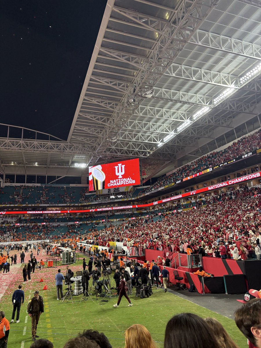 good morning my indiana hoosiers are national champions and i was there to see it in person