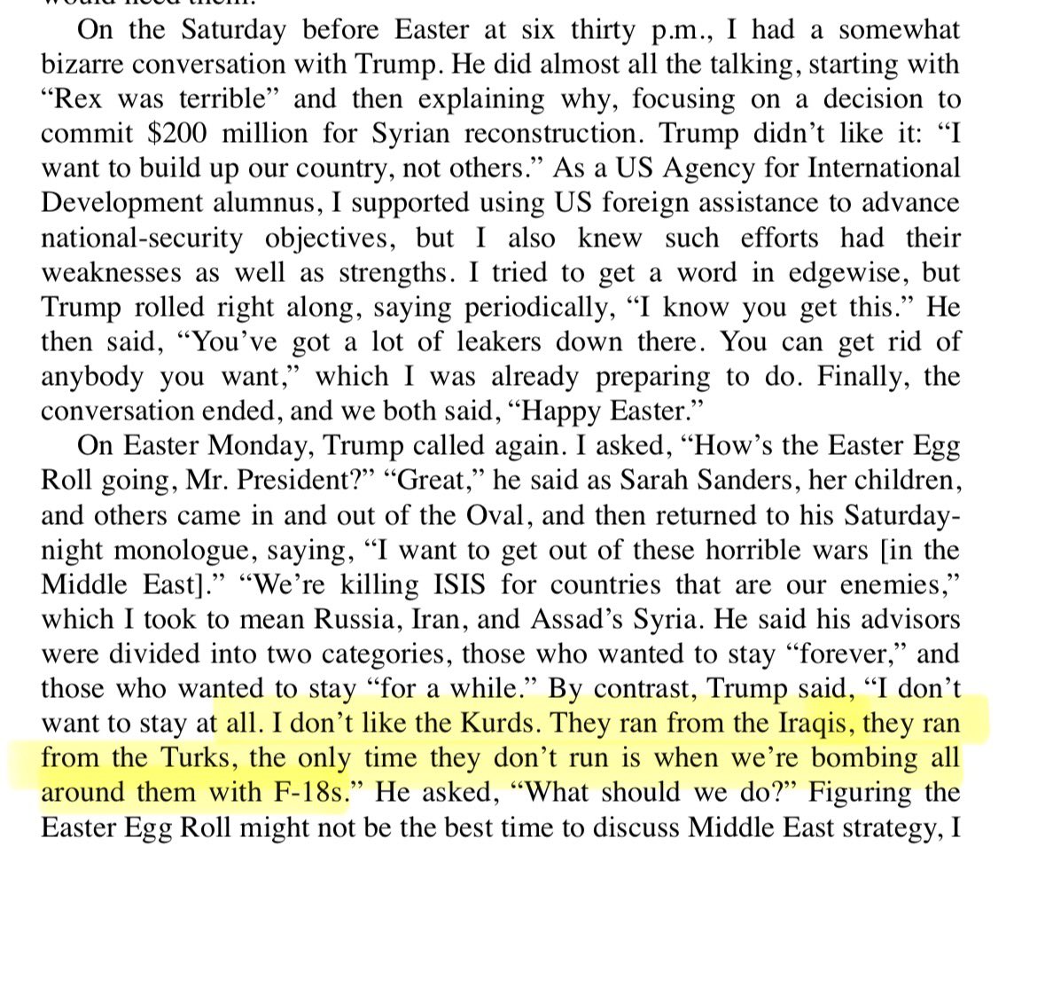 Trump on the Kurds.