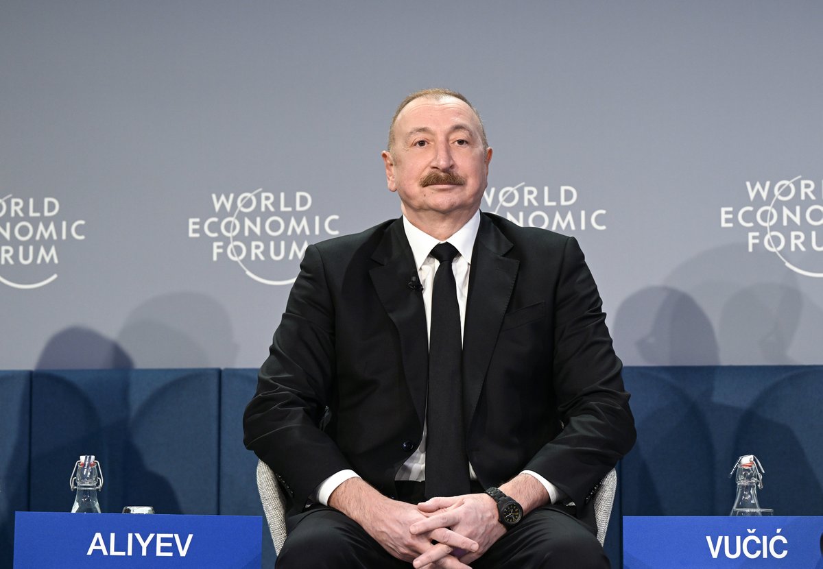 presidentaz's tweet photo. President Ilham Aliyev participated in panel session on “Defining Eurasia's Economic Identity” in Davos.

https://t.co/4AggIPfh8D https://t.co/JAi4YWKhI1