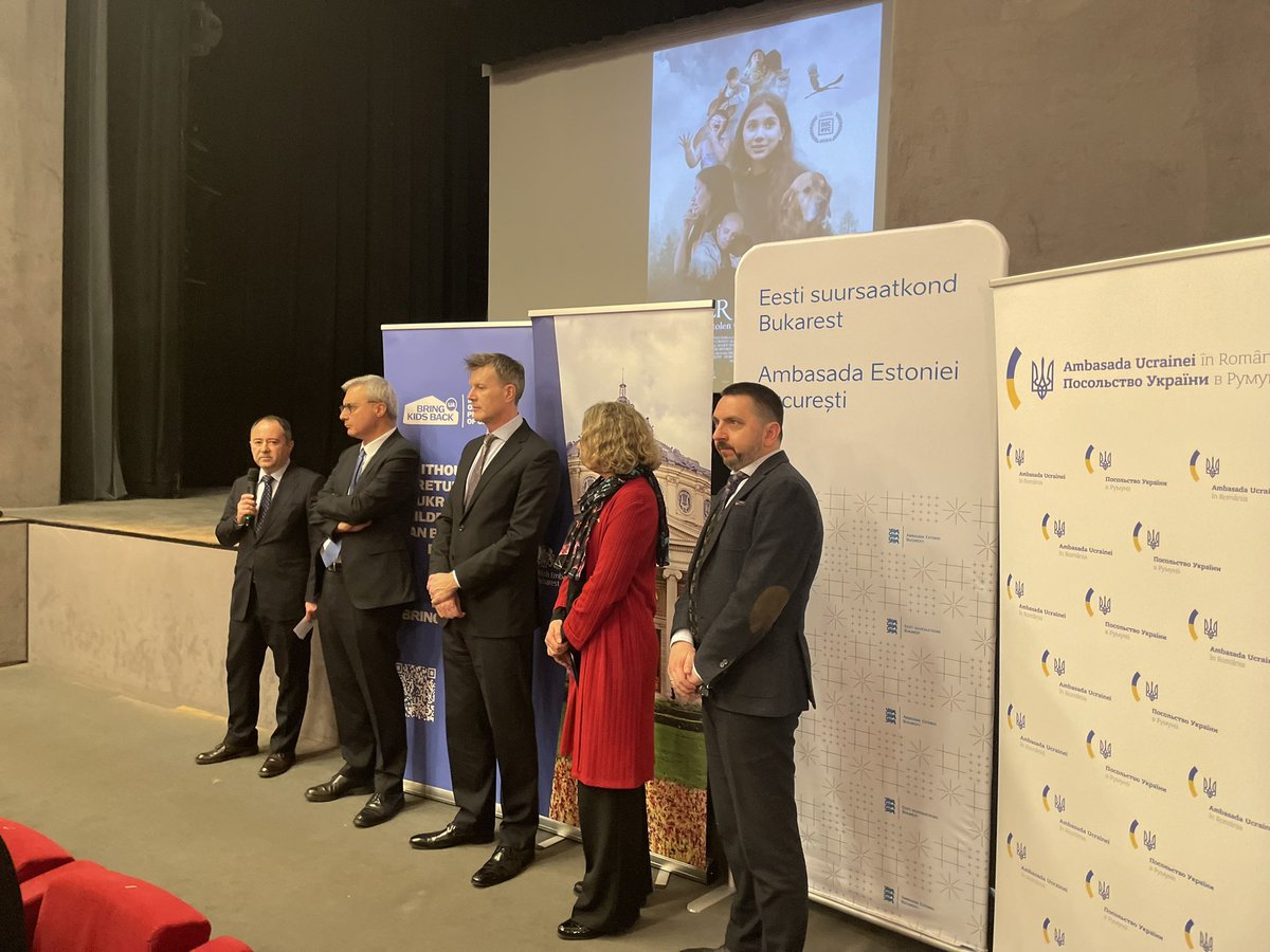 EstEmbassyRO's tweet photo. A special screening of the documentary After the Rain: Putin’s Stolen Children Come Home (2024) by Sarah McCarthy took place at Cinema Elvire Popesco in Bucharest. 
 
#BringKidsBackUA 
#aftertherainfilm https://t.co/DELG6xAFpb