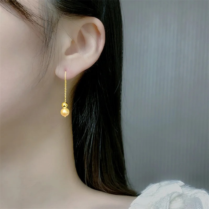 18K Gold Round South Sea Golden Pearl Drop Earrings, 7-8mm, Long Design a.co/d/iyaMV3L #Amazon via <a href="/Amazon/">Amazon</a>