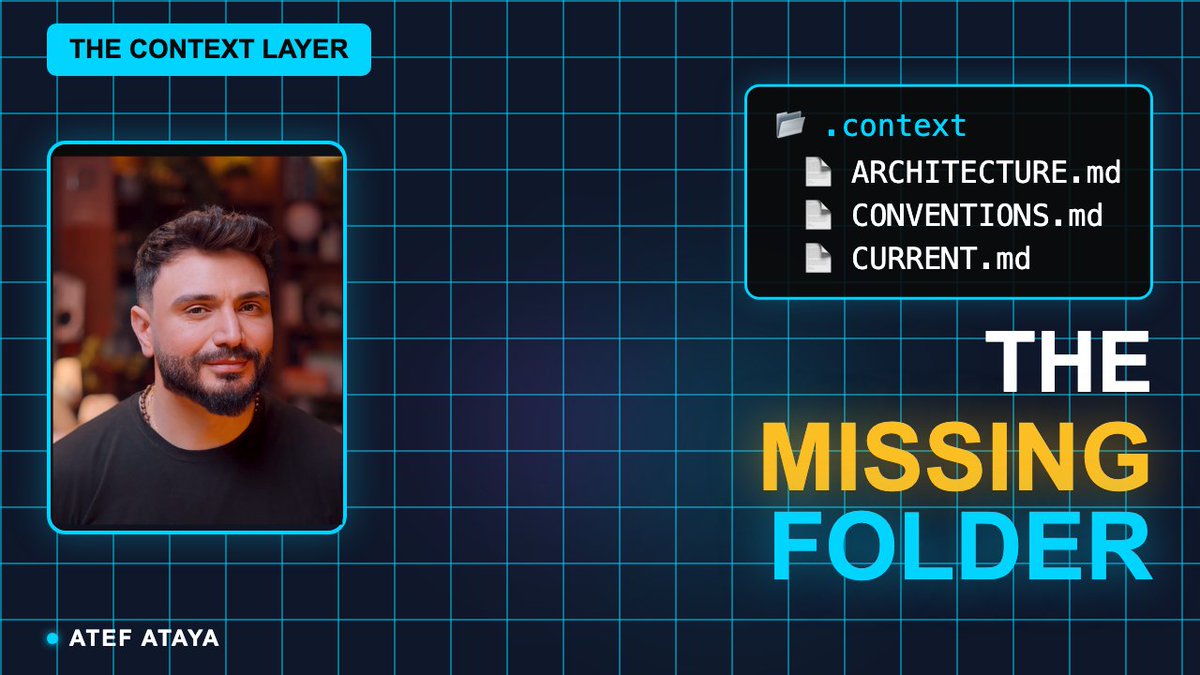 I've been using this pattern since 2024.

5 markdown files. Works with Claude, GPT, Cursor — any LLM.

No more explaining your project every single time.

sometimes… this is all you need.

youtu.be/YI585nq8fag?si…