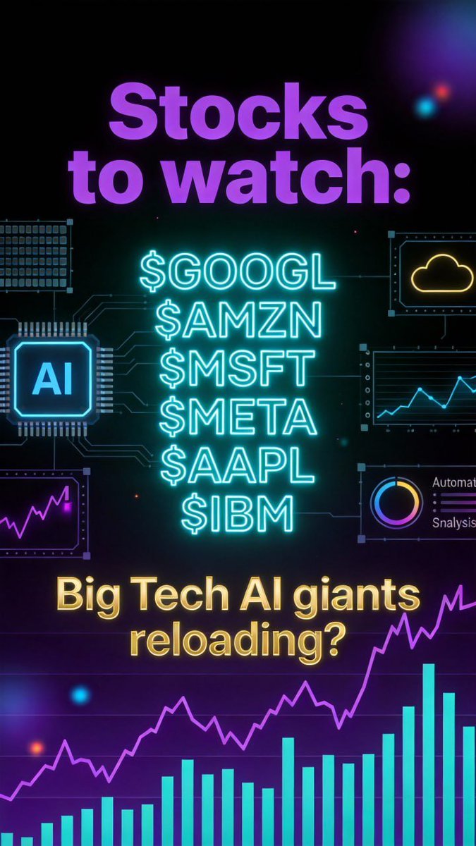 Ezeqcvvers's tweet photo. 2026 wrap-up: AI long game unbeatable, normal dips = buy presents 🎁
Stocks to watch: $GOOGL $AMZN $MSFT $META $AAPL $IBM
Big Tech AI giants reloading? 🦁 #AI #Magnificent https://t.co/5oUsaQg657