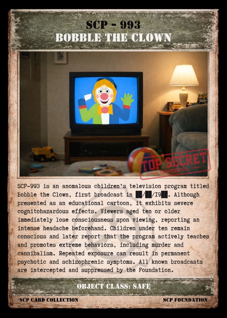 scpcollection's tweet image. #SCP #SCPFoundation #SCP993 #BobbleTheCrown