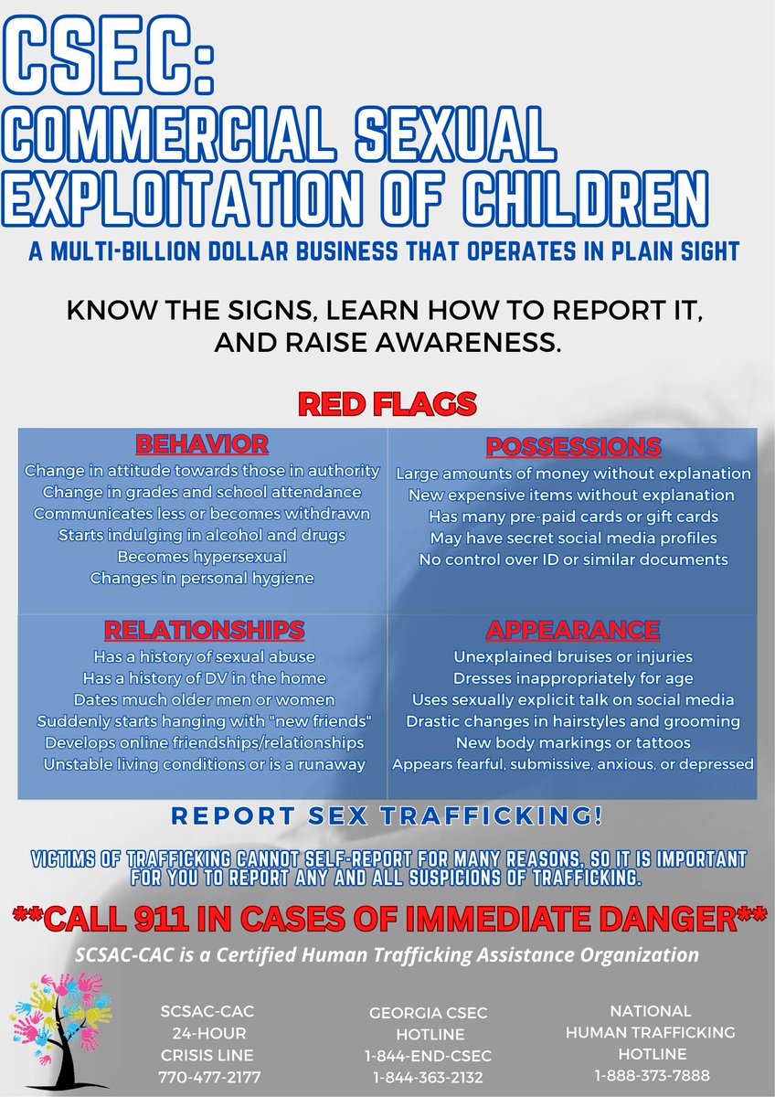 #HumanTrafficking involves the use of force, fraud, or coercion to obtain some type of labor or commercial sex act.  Every year, millions of men, women, &amp; children are trafficked...even right here in the Metro Atlanta area. January is #NationalHumanTraffickingPreventionMonth