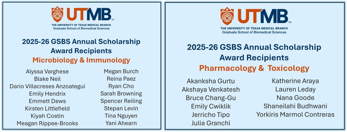 UTMB Graduate School of Biomedical Sciences tweet media