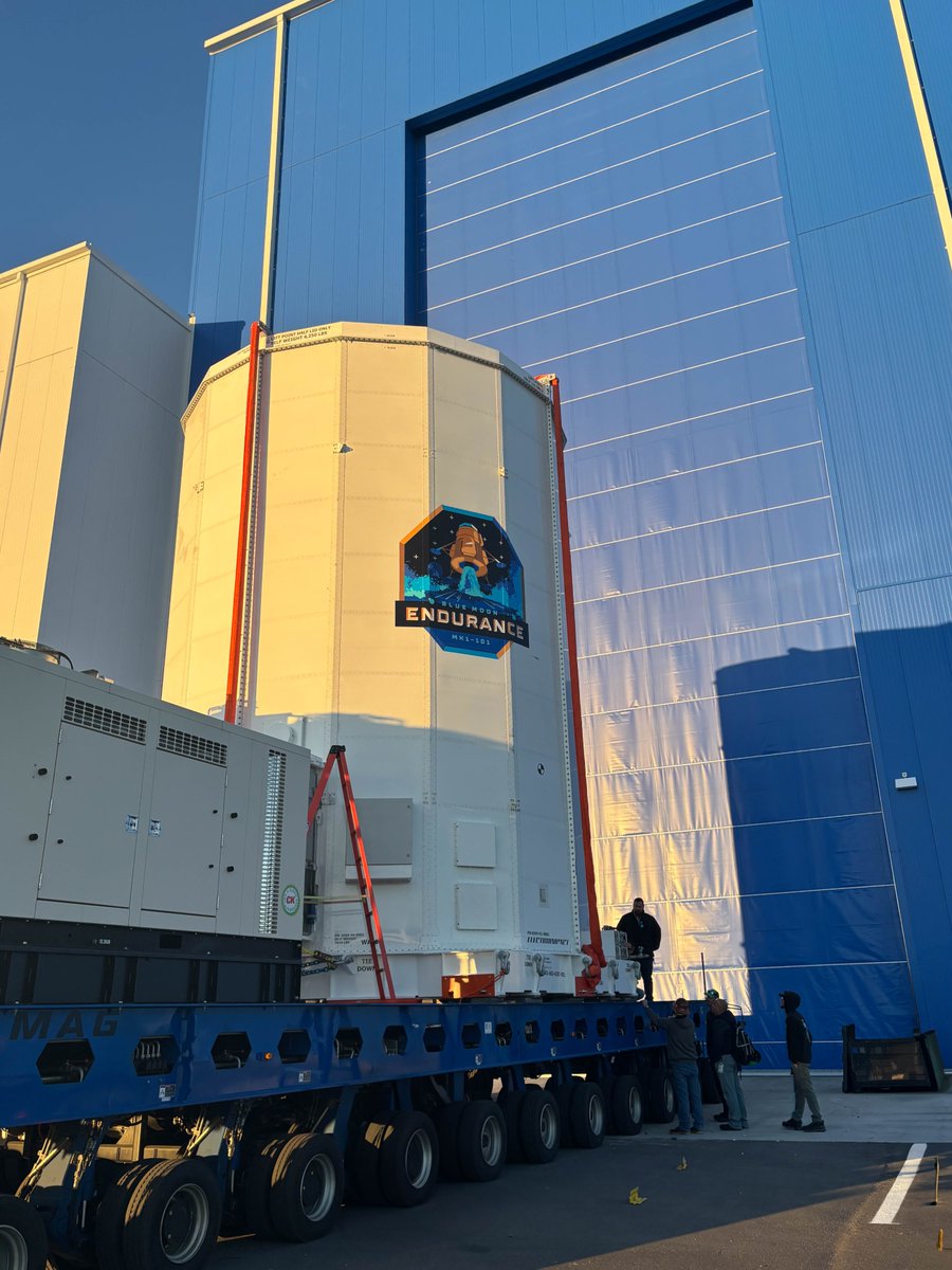 blueorigin's tweet image. Blue Moon MK1 left for the port today ahead of shipment to Houston.
 
Introducing Endurance. Named for Ernest Shackleton’s legendary ship that journeyed to Earth’s South Pole, MK1 honors resilience under pressure. That same spirit of perseverance guides our mission to the lunar…