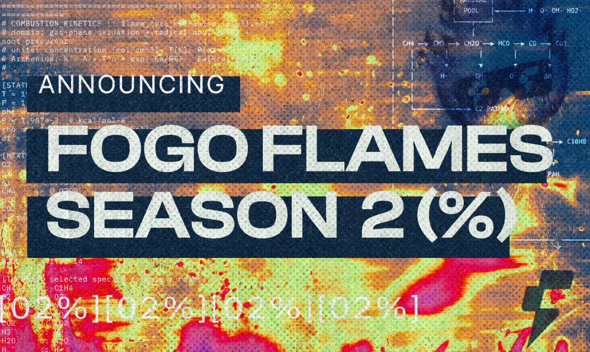 Me.

You.

And Flames Season 2?

Starting today.

2% of the total genesis $FOGO supply, 200,000,000 tokens, is reserved for Flames Season 2.

If you're not onchain, you're not on the leaderboard.

Here's the deets