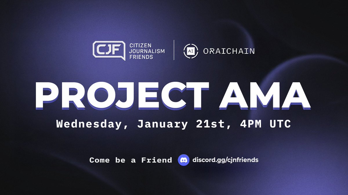 TarisResh's tweet image. Your regularly scheduled programming at CJF has been updated! 📺

Tomorrow we have our Friends from @oraichain  joining us for an AMAzing event! 👏

Tomorrows AMA will be on their general ecosystem with a focus on:
- Non Custodial in DeFI
- Quants
- Quant Oracles

We have a…
