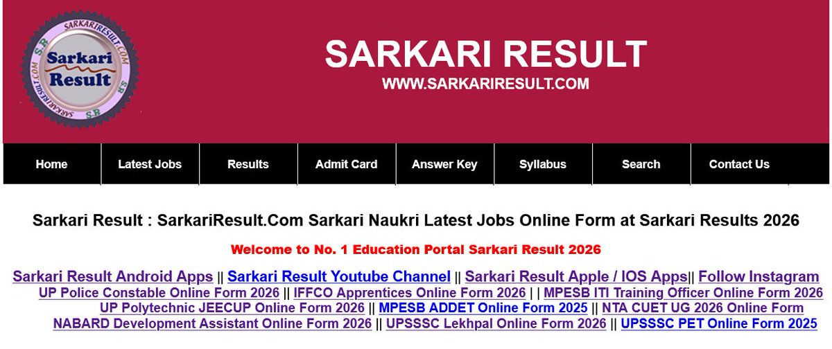 Sarkari Result® | SarkariResult.com | Official X tweet media