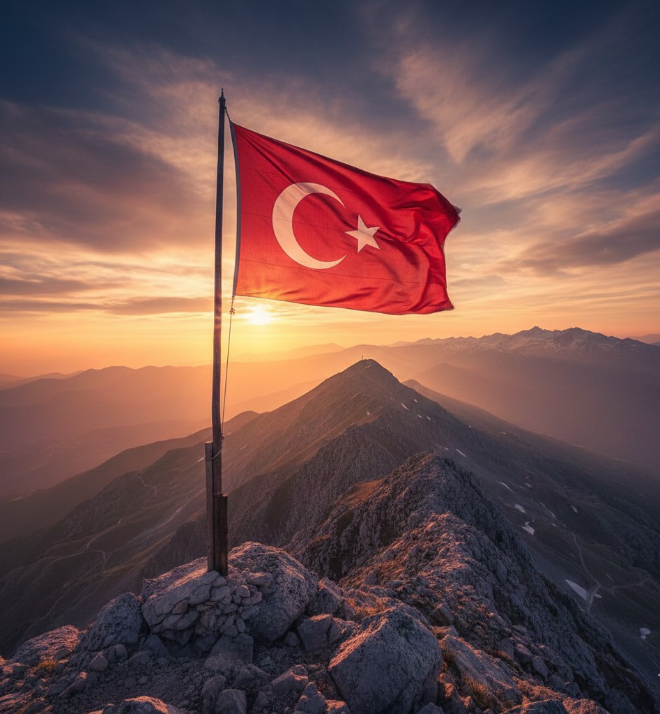 "...Türbesi yakışmış bu kutlu tepeye;
Yattığı toprak belli,
Tuttuğu bayrak belli,
Kim demiş meçhul asker diye?..."