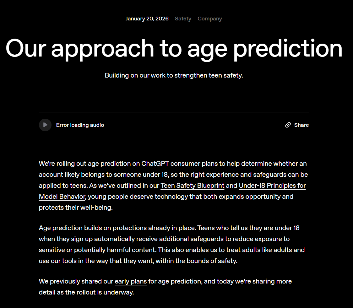 Age prediction article screenshot
