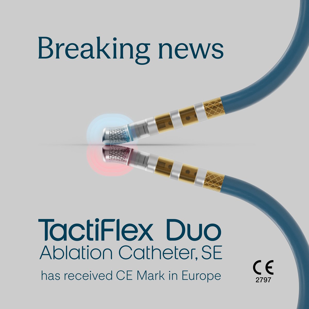 📣 BREAKING: our #TactiFlex Duo Ablation Catheter, Sensor Enabled has received CE Mark approval in Europe!

Designed to deliver both RF energy and #PFA therapy, this catheter enables physicians to tailor treatment to patients' unique needs. #LetsDuoIt

Read the press release: