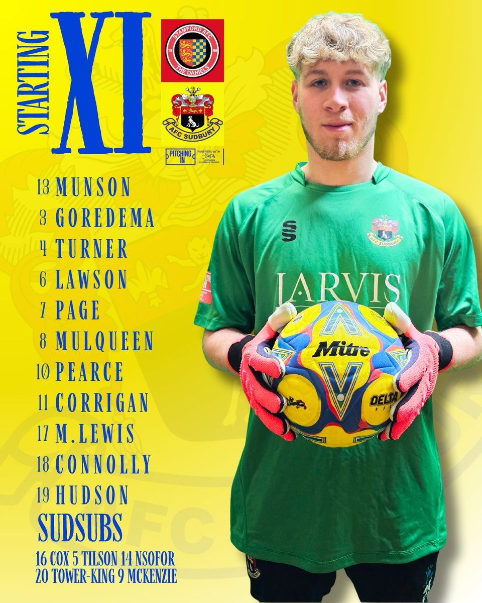 Here's how we lineup vs <a href="/StamfordAFC1896/">Stamford AFC</a> in the <a href="/SouthernLeague1/">The Pitching In Southern Football League</a> 💛💙