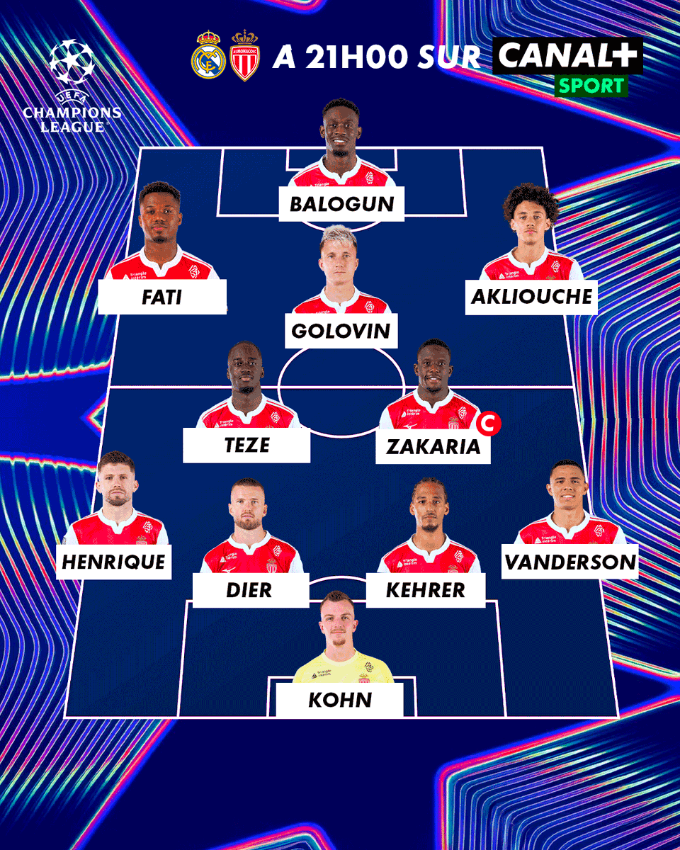 CanalplusFoot's tweet image. 🚨 Les compositions de Real Madrid / Monaco sont là ⬇️

Camavinga retrouve le poste d'arrière gauche 👀

#RMAASM | #UCL