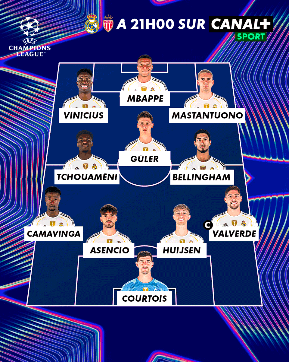 CanalplusFoot's tweet image. 🚨 Les compositions de Real Madrid / Monaco sont là ⬇️

Camavinga retrouve le poste d'arrière gauche 👀

#RMAASM | #UCL
