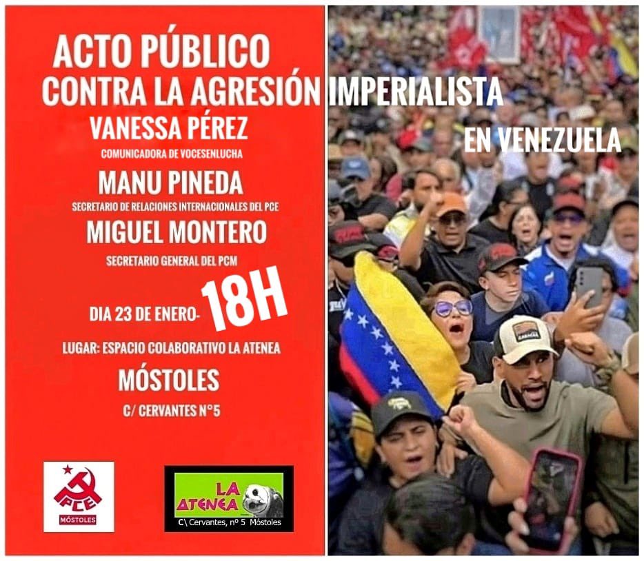 🔴Acto sobre el intervencionismo norteamericano en América Latina🔴

Os esperamos en #Mostoles ✊🏻