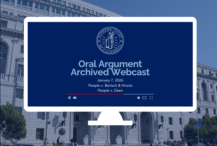 CaSupremeCourt's tweet photo. In case you missed it, watch the archived webcast of the Supreme Court Oral Argument on January 7, 2026. https://t.co/c7U4wXZEif https://t.co/PxyFWI1Gr5