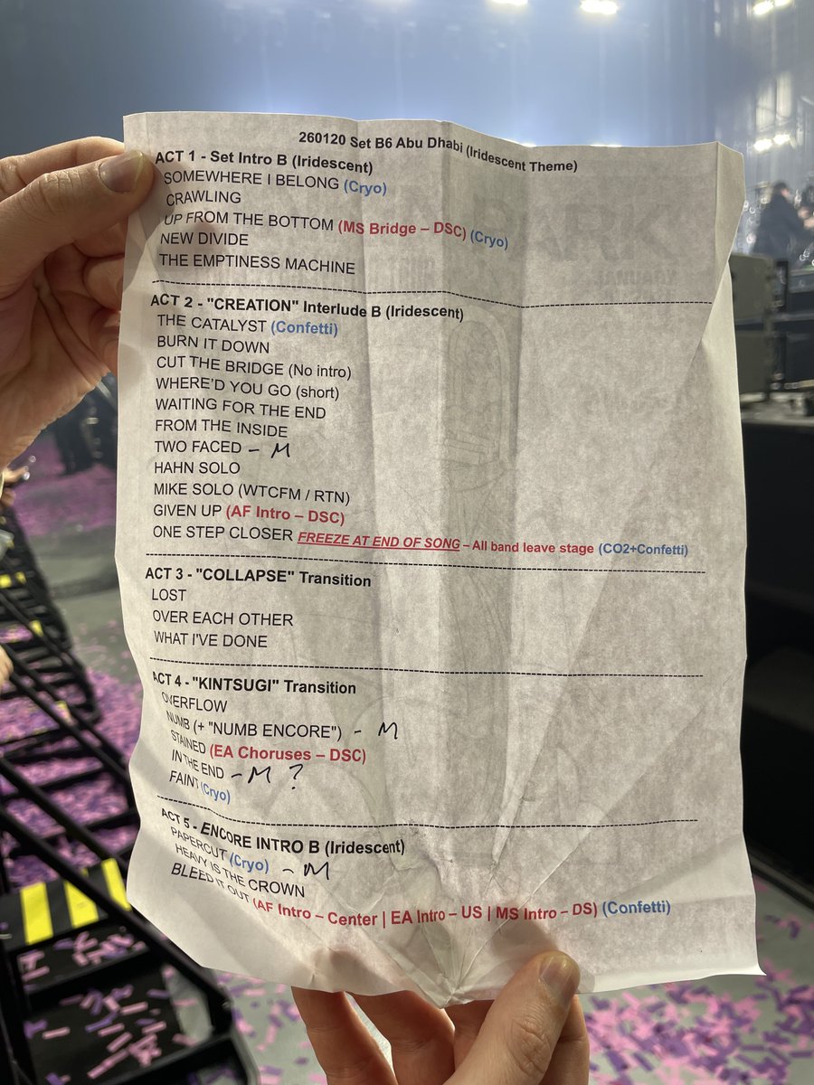 Abu Dhabi setlist‼️