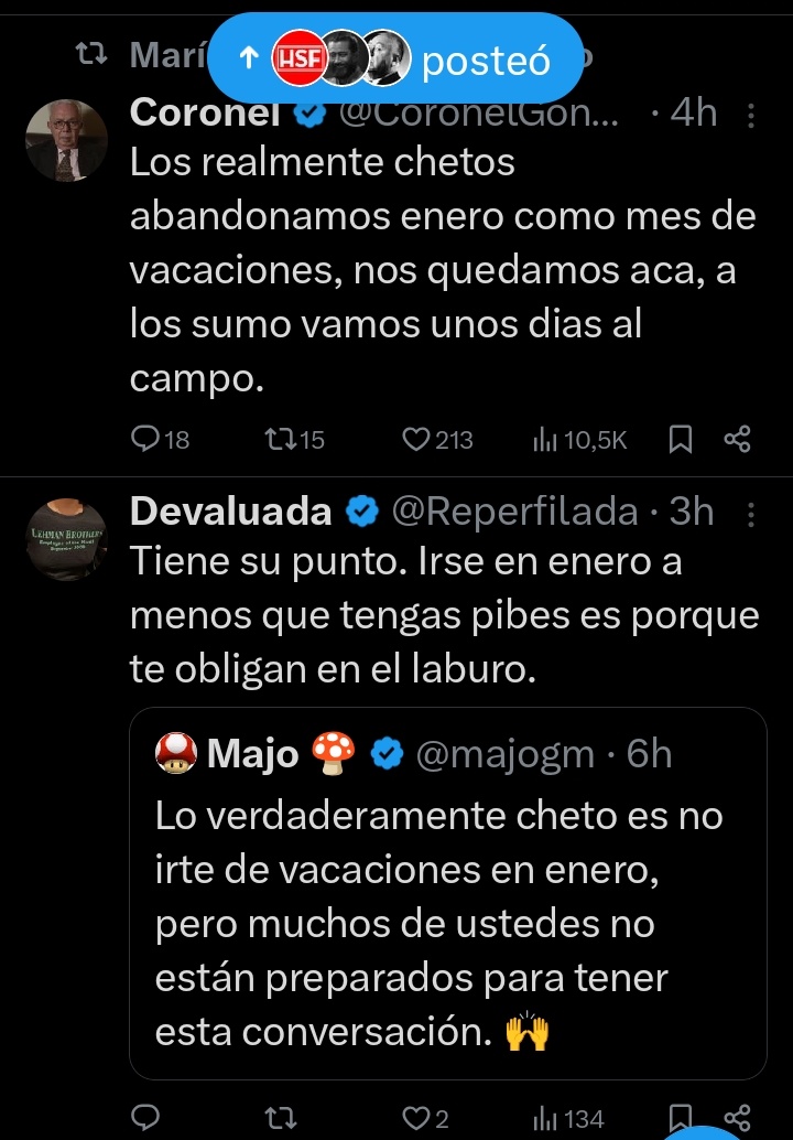 Combituit vacaciones en enero.