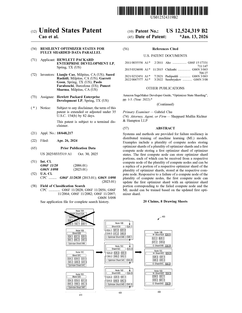 punwitter's tweet photo. Jan 13th 2026 marked grant of my 100th US Patent. https://t.co/li9FQmPKze
Blessed to have most wonderful and smartest technologists as collaborators and colleagues @HPE and @HPE_labs . Thank you!
#Patents #Century #FSDP #ModelTraining #AI https://t.co/cUoZ7ZeNmY