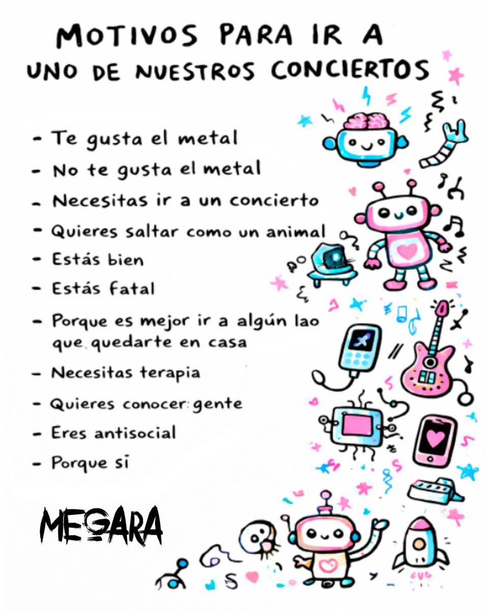 Estás pensando si ir a uno de nuestros dos conciertos de presentación? 🤯 Lo entendemos … por eso te hemos hecho esta lista con motivos para venir 👾🫰🏼
