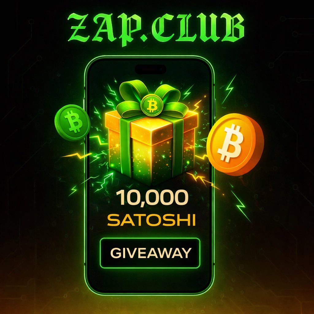 10,000 #Satoshi giveaway! 📟⚡️ Like, repost, tag a friend, and FOLLOW  @zapclubofficial to WIN #Bitcoin 48 HRS, GO! #zapclub #sats