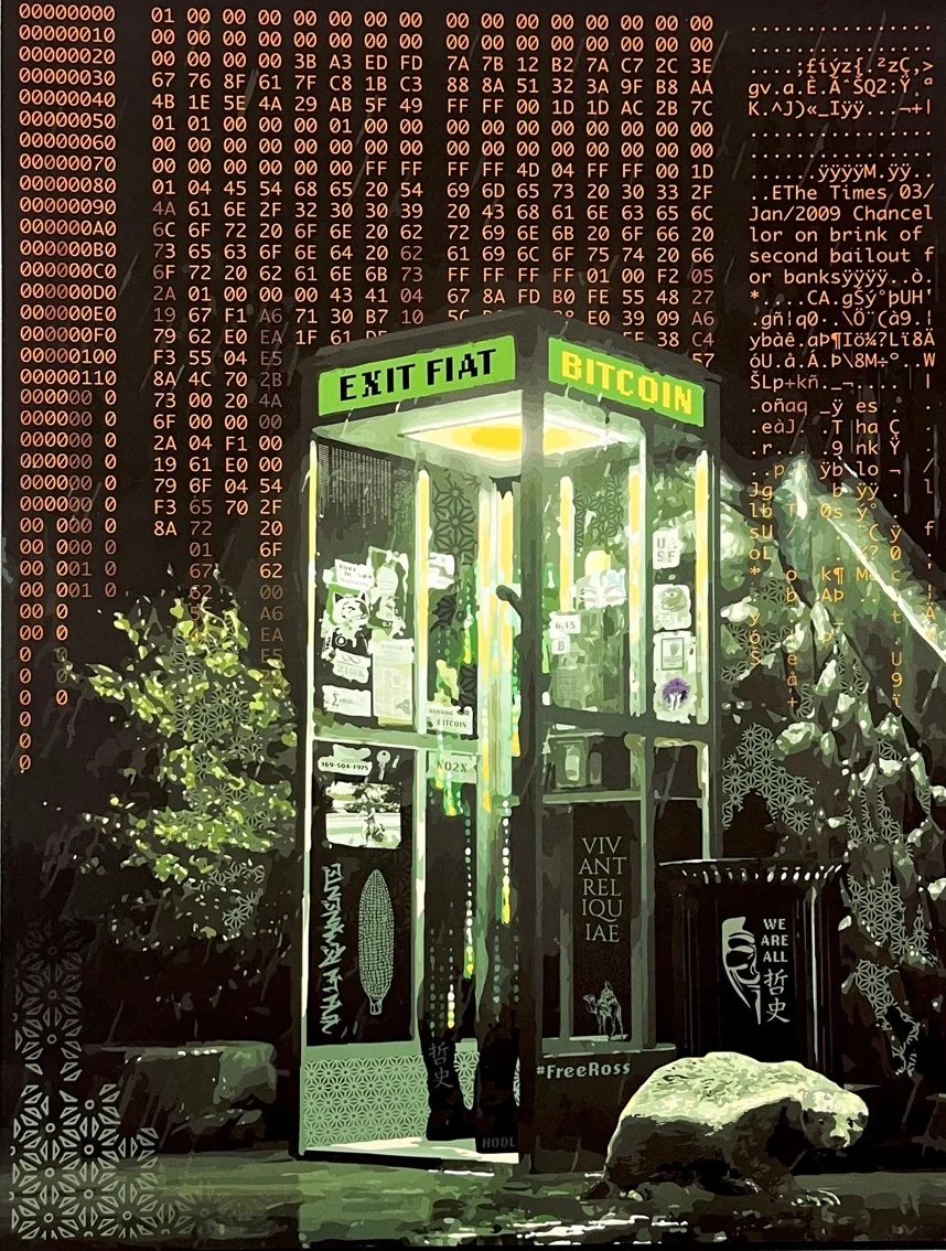 Exit Fiat: Enter Bitcoin by @asanoha_gold Artwork created in collaboration  with Andrii Pylypenko for the cover of Citadel 21 vol. 20