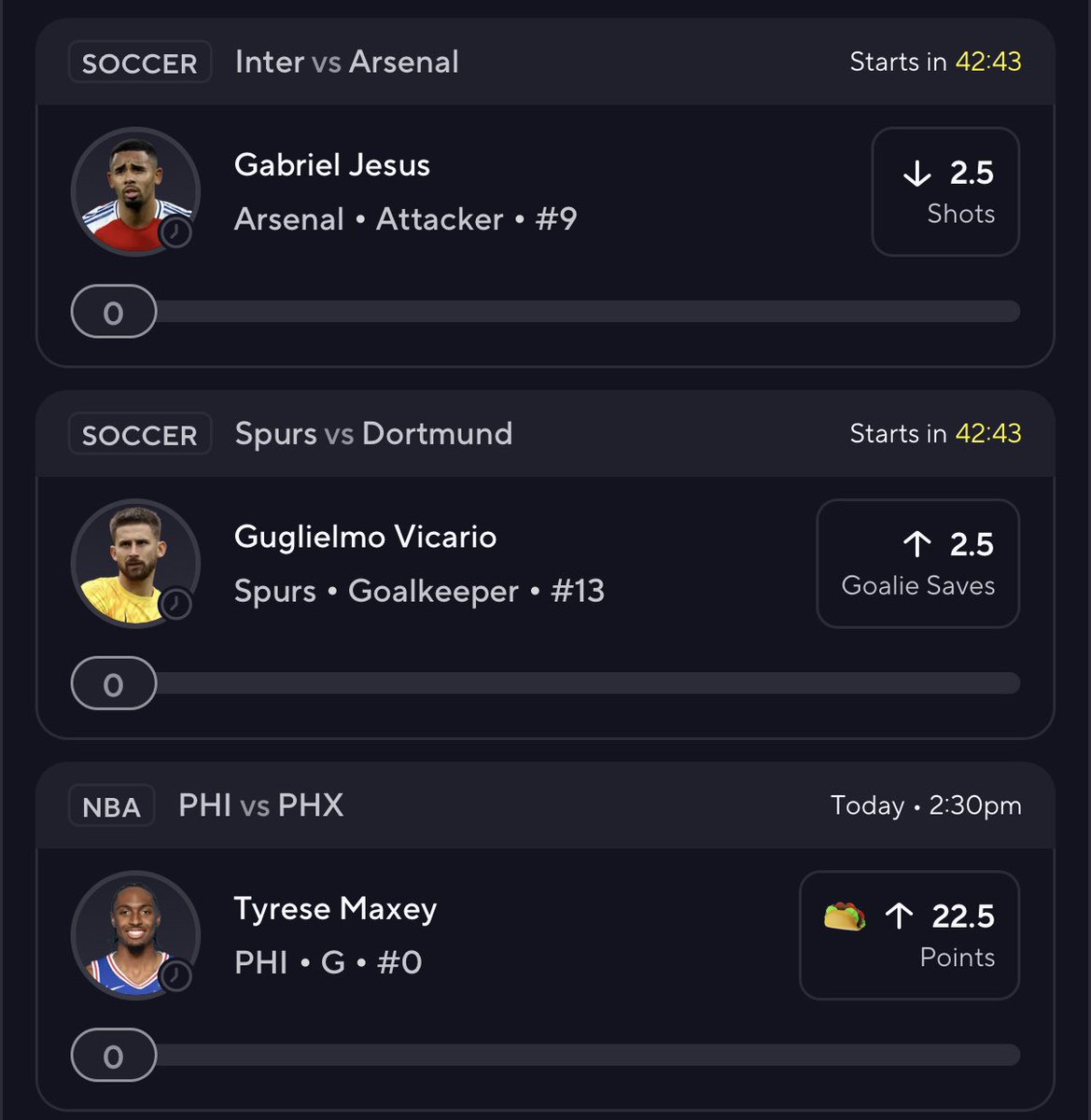 🔥 PrizePicks Taco 6x Slip | Lock it in! ⬇️

For the record, we've gone 2/3 in our last 6 taco slips, 3 of those being the taco's fault... today is the day! NUKE it!