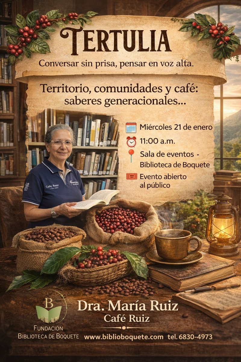 Mañana, en la Biblioteca de Boquete.
#MiBoquetePositivo #Chiriquí #Panama