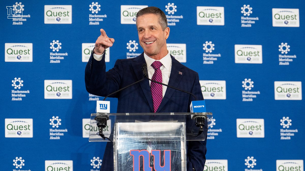 Giants's tweet image. New York FOOTBALL Giants Head Coach John Harbaugh
