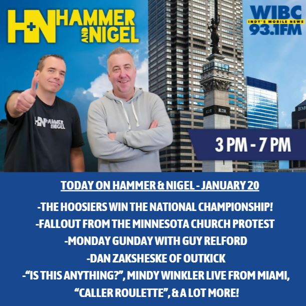hammerandnigel's tweet image. 3-7 TODAY @93wibc:
-The #Indiana #Hoosiers are the champions!
-Updates from #Minnesota and more!
GUESTS:
-@guyrelford "Monday Gunday" 3:35
-@RealDanZak of @Outkick 4:35
-@winkler_mindy of @HANKFM LIVE in #Miami 5:06