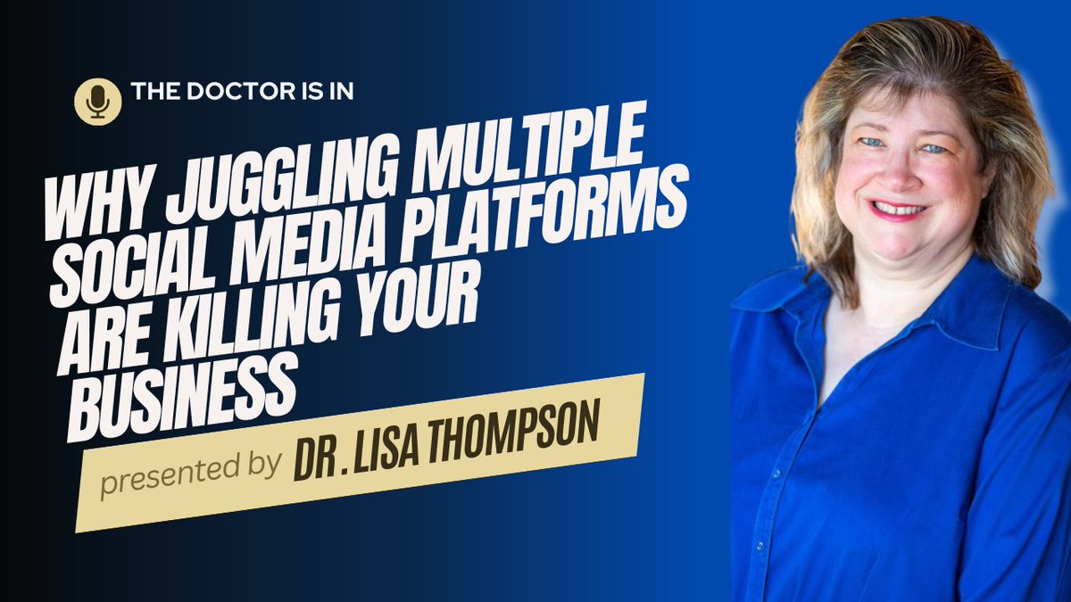 DrLisaThompson's tweet image. Managing multiple platforms can dilute your efforts. 

Discover the benefits of focusing on one: 

youtu.be/MGn3gVf9_6I 

#BusinessAdvice #SocialMediaMarketing