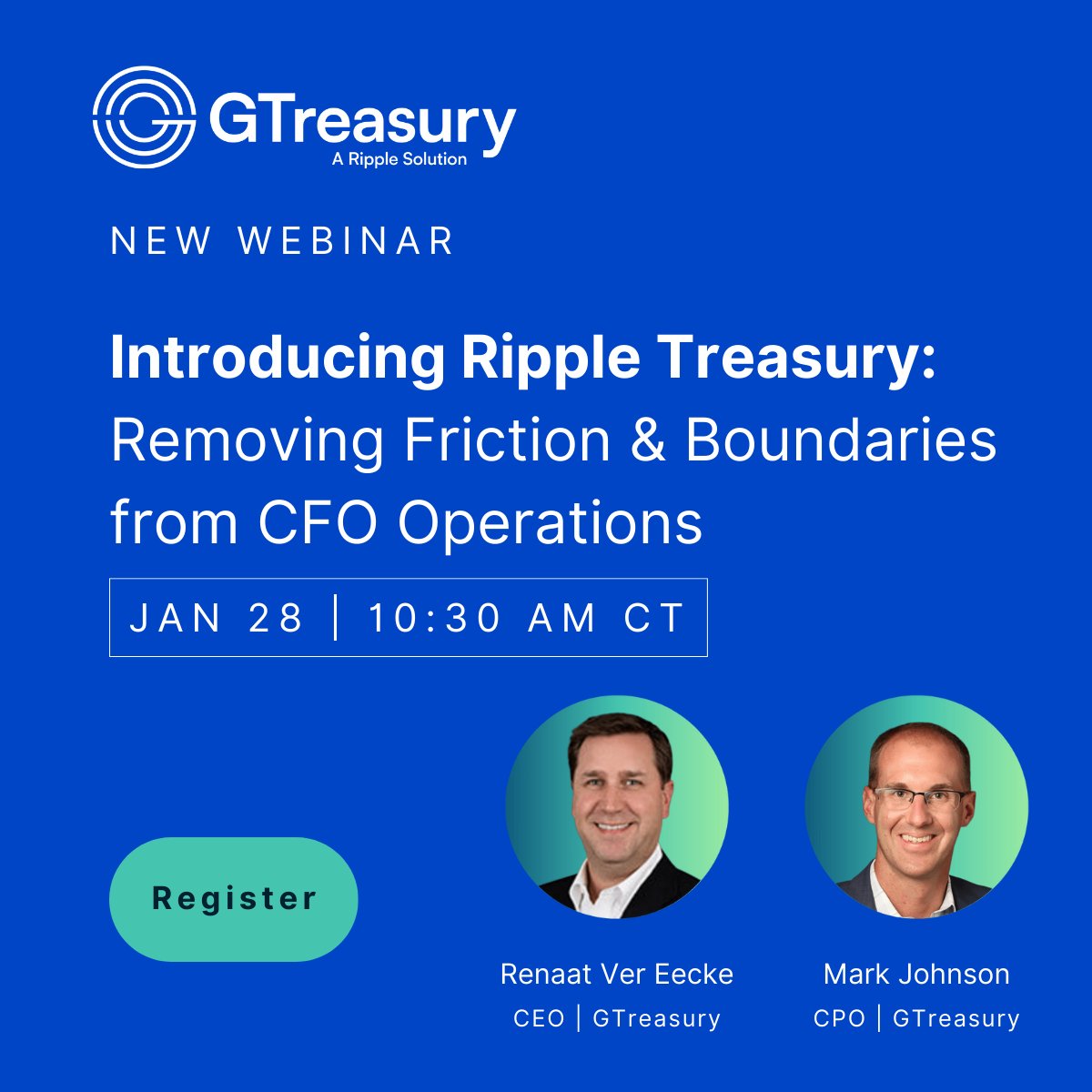 Legacy treasury operates 9-to-5, but your business runs 24/7/365. That gap costs you in idle cash that could generate returns and cross-border payments that rack up fees.

Ripple Treasury changes the equation. By combining GTreasury's leading platform with enterprise-grade